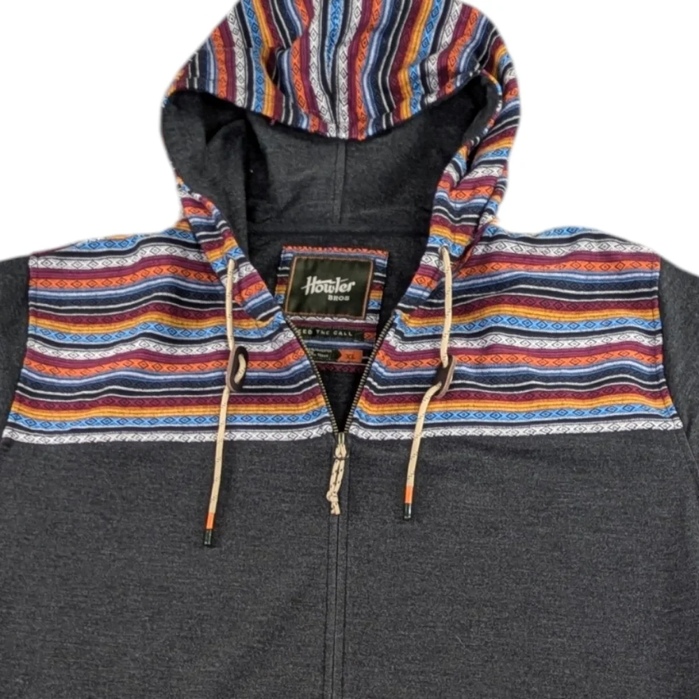 Howler Bros Shaman Zip Hoodie Jefe Jacquard Southwestern Yoke XL  F346 - Picture 8 of 10